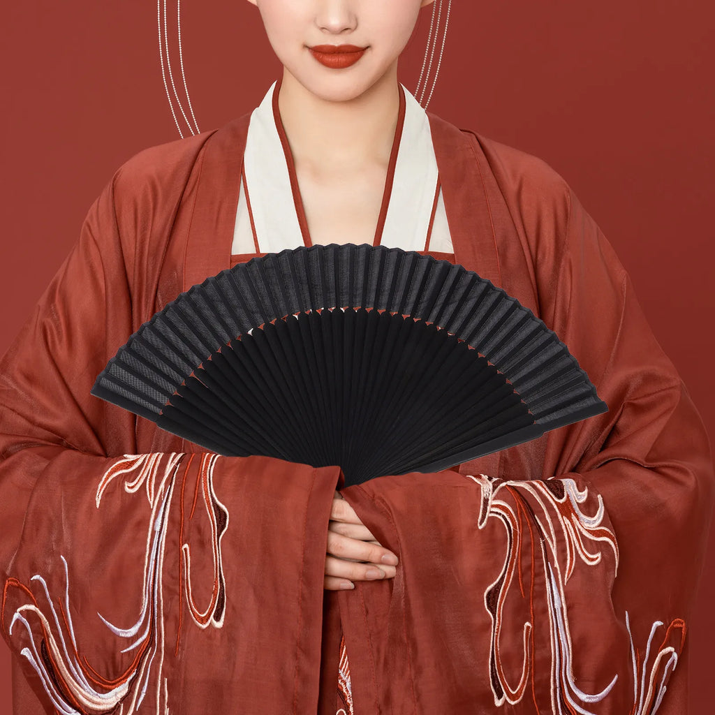 Bamboo and Silk Men Handheld Folding Fan Large Airflow Strong Wind Summer Wedding Bridal Prop DIY Wall Decor Gift Set