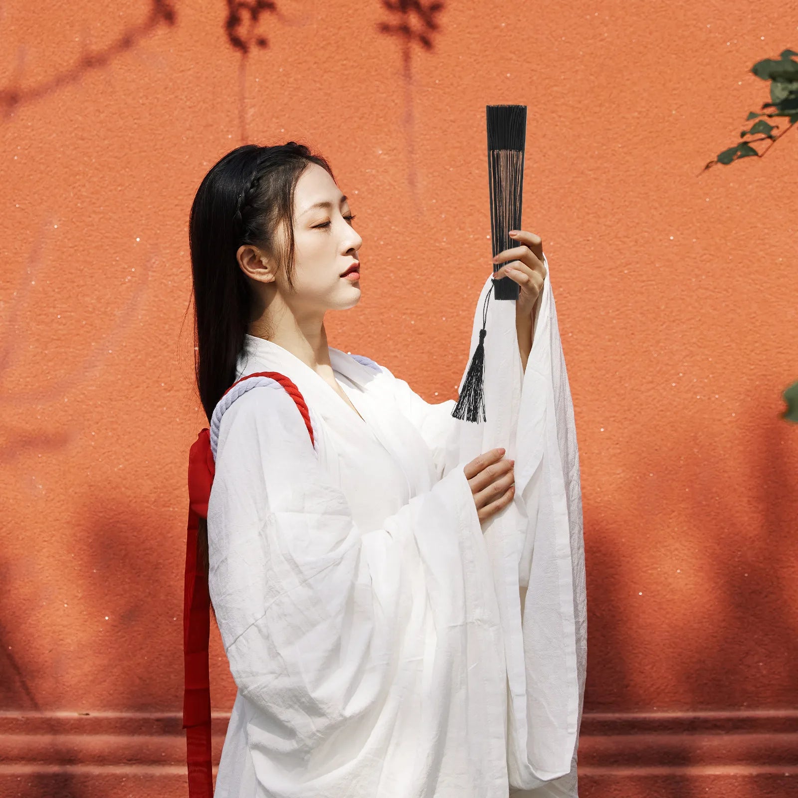 Bamboo and Silk Men Handheld Folding Fan Large Airflow Strong Wind Summer Wedding Bridal Prop DIY Wall Decor Gift Set