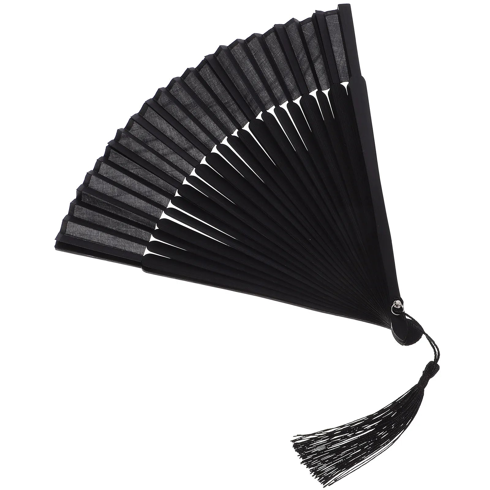 1Pcs Elegant Black Folding Fan Men Handheld Bamboo Frame Silk Surface Summer Cooling Wedding Favor Party Decoration Chinese Fan